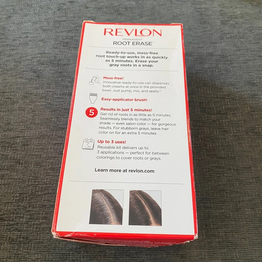 Revlon Root Erase Permanent Hair Color Women 3 Black Sealed 100% Gray Coverage